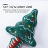 Christmas Dog Squeaky Chew Toys Cotton Ropes Knot Molar Bite Toy for Puppies Cats Interactive Pet Supplies with Funny Design