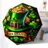 Leprechaun's Treasure: Green Hat with Gold CoinsUmbrella, Portable 3-Fold Compact Umbrella for Men & Women Gift