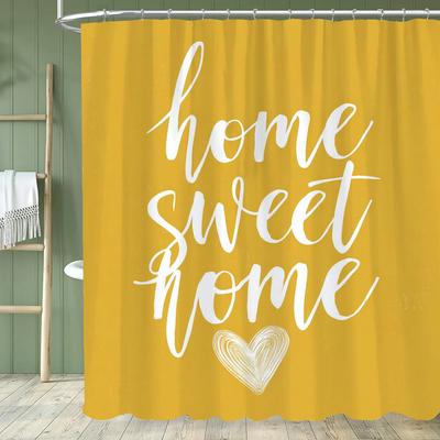 Simple Design Shower Curtain With Hooks Set For Bathroom Decor,Printed Polyester Fabric Home Decorative Curtain