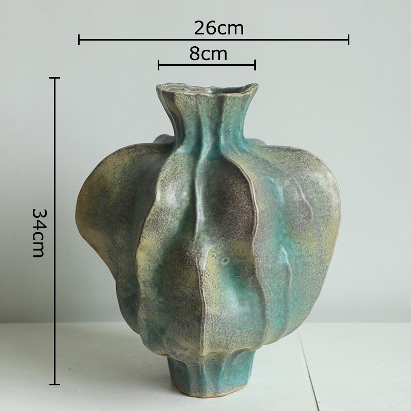 Unregelmäßige Form Keramikvase Kreativer Retro Blumentopf Tischdekoration Blumenarrangement Florale Vasen Raum Ästhetische Dekoration