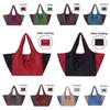 Large Capacity Foldable Shopping Pouch Portable Contrast Color Shoulder Bag  Travel
