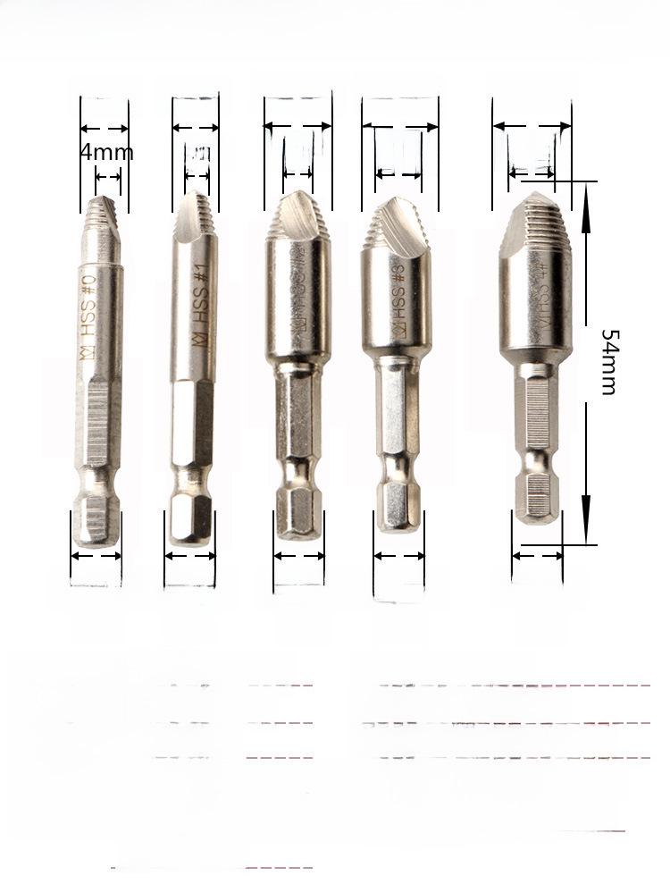 Titanium-Plated Screw Extractor Set with Double-Headed Bits