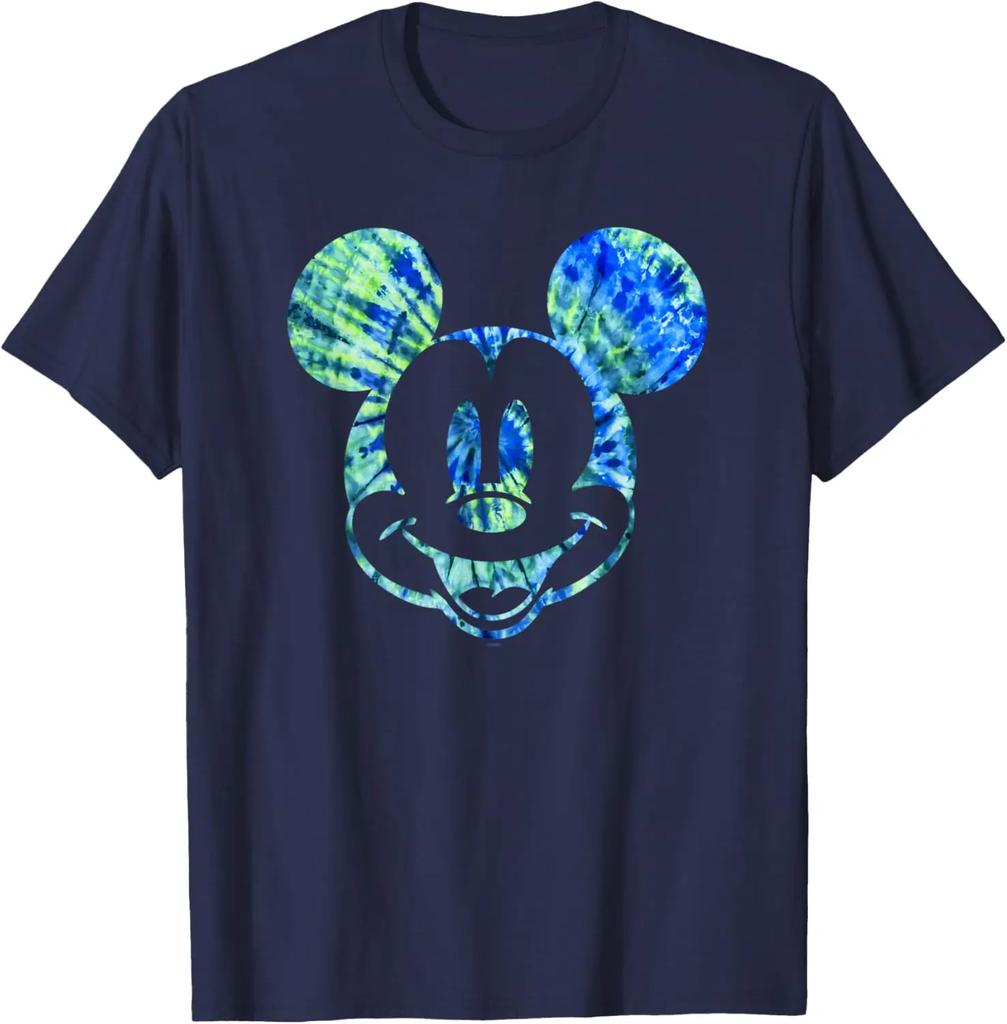 Fashion Casual Mickey Mouse Green Tie Dye T-Shirt S-4XL Four Seasons Unisex