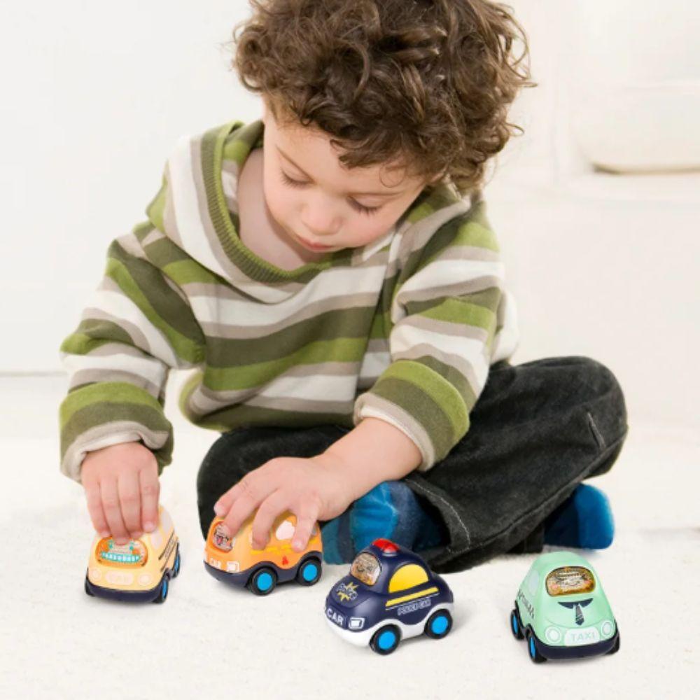Real Lighting Pull Back Car Anti-Collision Mini Car Vehicle Models Inertia Car  Kids Education