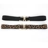 Fashion Black And Leopard Print Elastic Waistband With Buckle Design For Formal Events