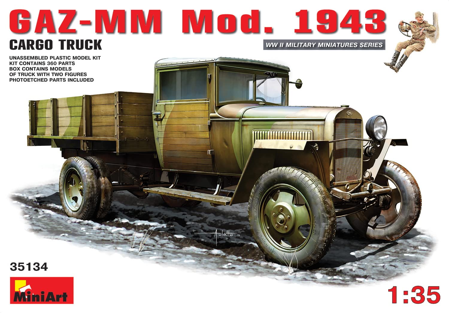 

Miniart 1943 Cargo Truck MA35134 Plastic Model 1/35 GAZ-MM Mod. 1.5-ton