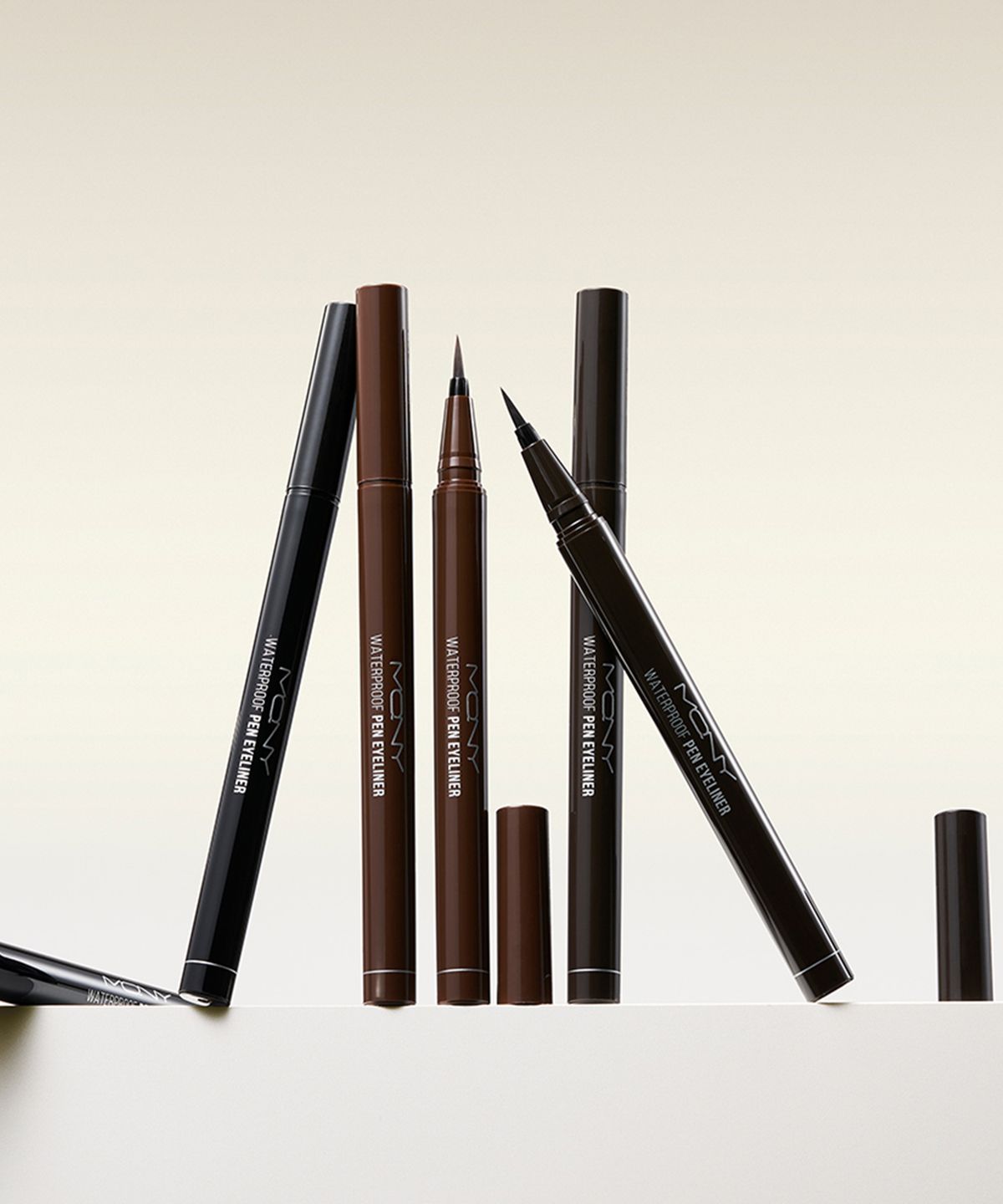 [2 Items] McQueen New York Waterproof Brush Pen Liquid Eyeliner / Smudge-proof Eyeliner Tattoo Pen Deep Black