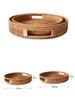 Vietnamese Vine Weaving Nordic Weaving Straw Weaving Fruit Basket Plate Fruit Basket Tea Plate Plate Circular Handle Storage Box