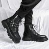 Luxury Brand Black Mens Chelsea Boots Gothic Biker Boots Man Men's Casual Leather Outdoor Shoes Ankle Boots for Men MO-51382