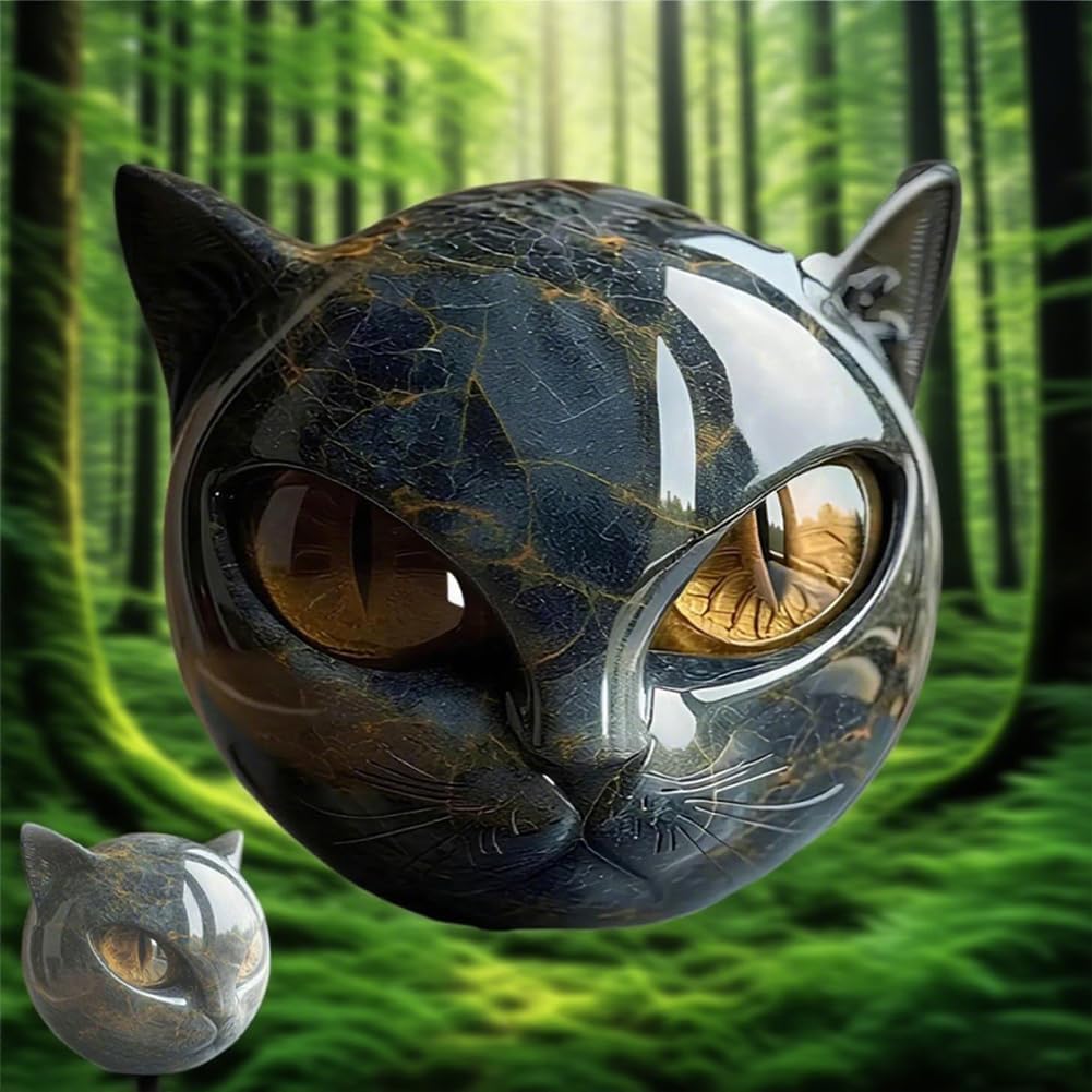 Black Cats Head Statue Figurine Decors Luxurious Animal Sculpture Ornament for Living Room Office Book Shelf Decors