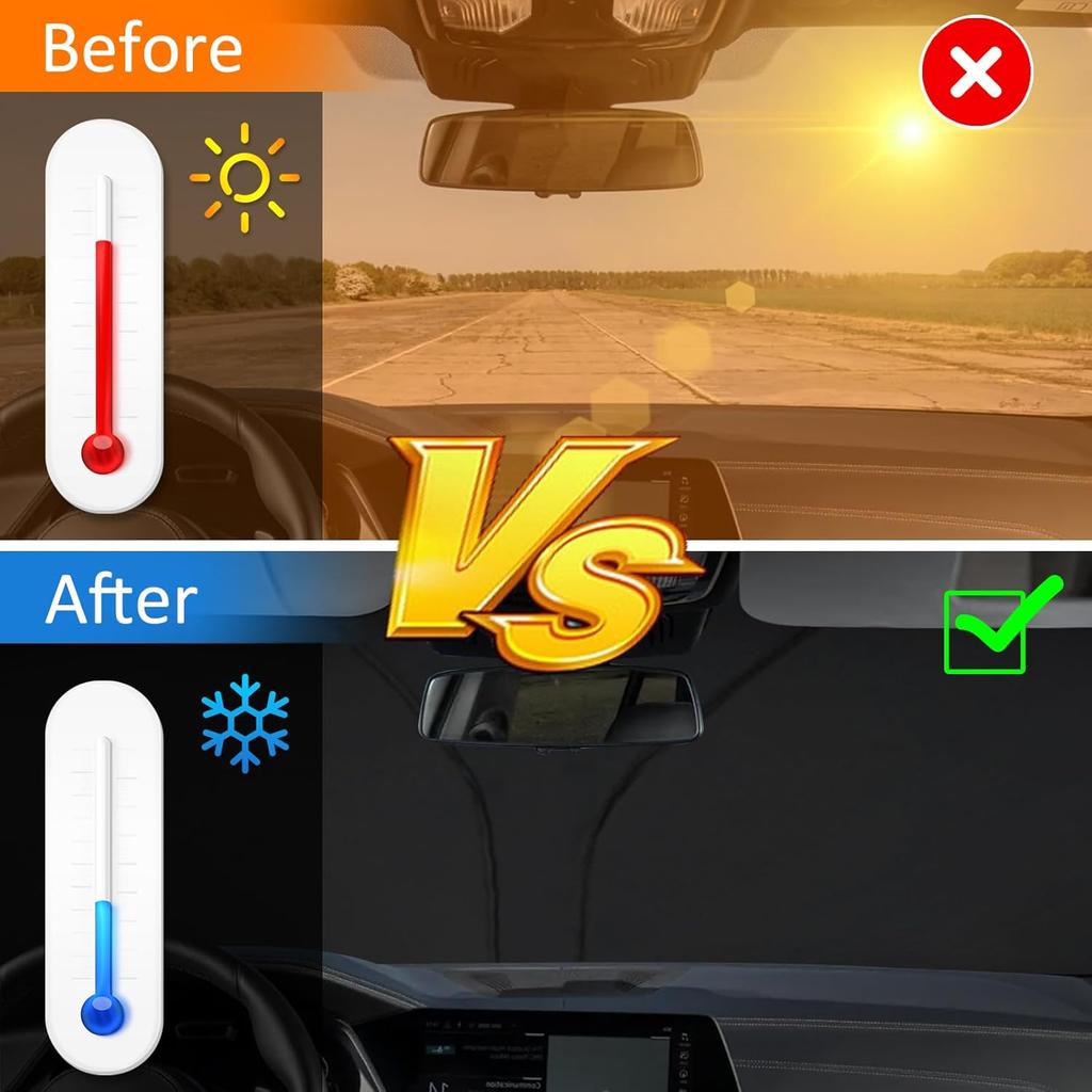 D-Lumina Windshield Sun Shade For -2025 BMW X5, Foldable Window Sunshade Block UV Rays Front Sun Visor Protector Interior Accessories