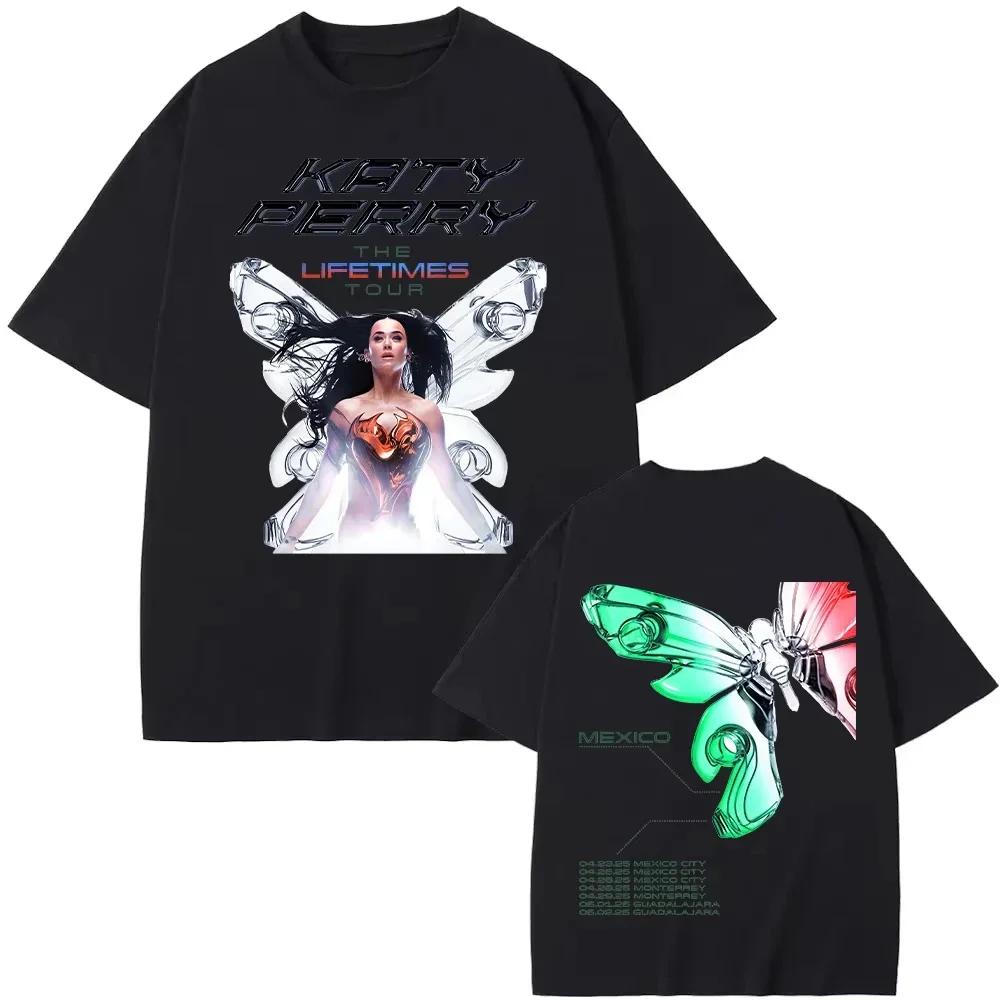 Katy-Perry The Lifetimes Tour T-shirt 2025 New Fashion T Shirt Women Men's Clothing Summer Cotton Tees Harajuku Aesthetic Tshirt