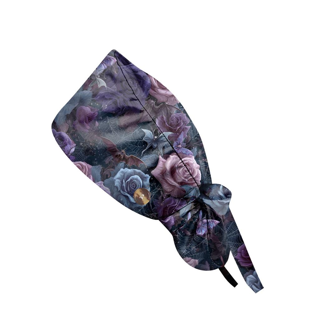 Fashionable Halloween Print Work Cap, Casual Women's Ponytail Cap, Wash Cap, Baotou Cap