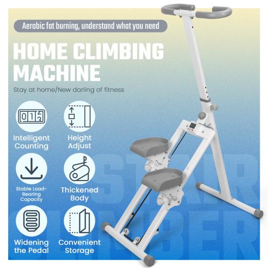 Stair Stepper pro domácnost, Vertikální lezecký stroj s nastavitelnými řídítky a pedály, Nosnost 265 liber