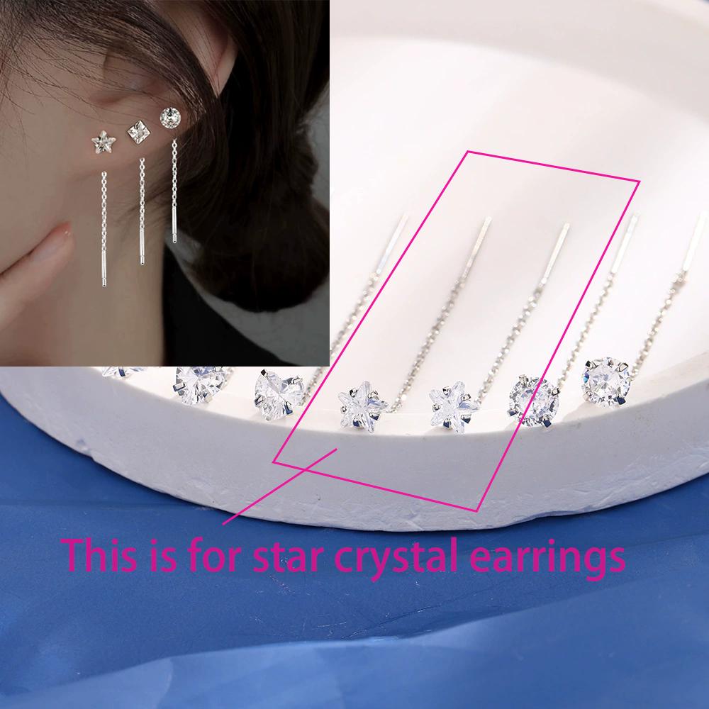 925 Silver Star Earring for Women Girl Simple Tassels Chain Fashion Office Jewelry Gift