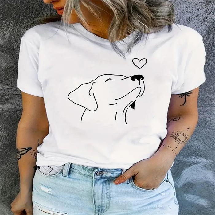 

Spot Women s Summer T-Shirt Printed Fashion Casual Cute Short Sleeve Women s Eye Printed Short Sleeve T-Shirt 5XL білий