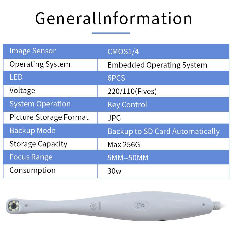 Dental USB Intraoral Camera HD 4 Mega Pixels Endoscope Camera With Storage Card 6 LED Light Lens Dental Intra Oral Camera