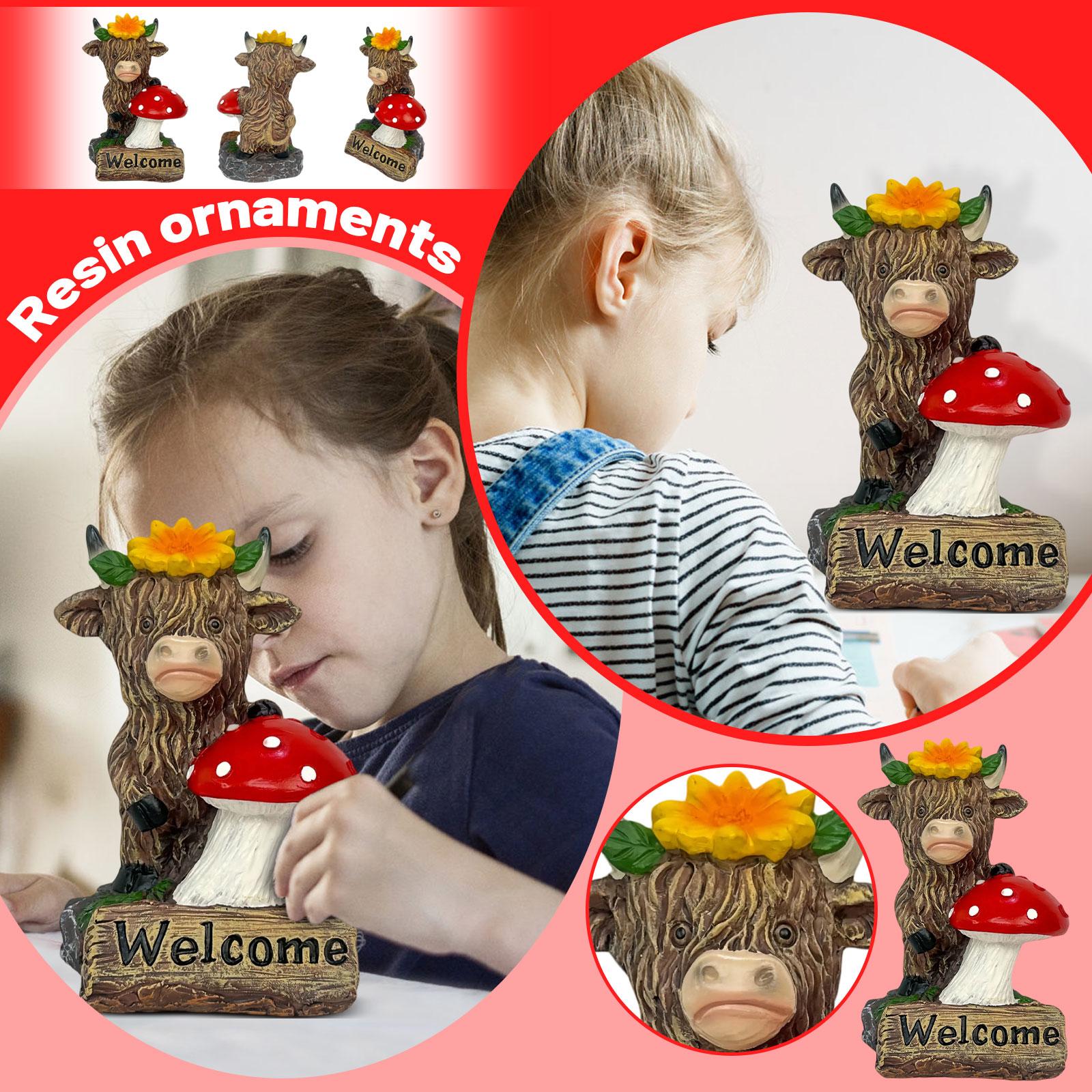 

Spring/Summer Series, Cattle Garden Courtyard Outdoor Flower Resin Crafts Decorative Ornaments One Size