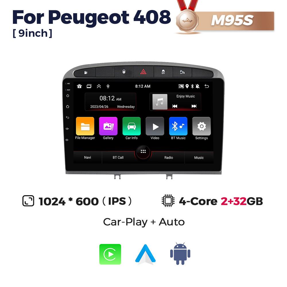 Android Car Radio For Peugeot 408 2012-2020 308 308SW 2007-2015 2DIN Multimedia Video Player GPS Navigation BT Stereo Head Unit