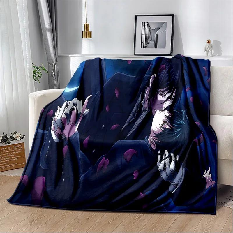 3D Anime Black Butler Cartoon Blanket,Soft Throw Blanket for Home Bedroom Bed Sofa Picnic Travel Office Rest Cover Blanket Kids