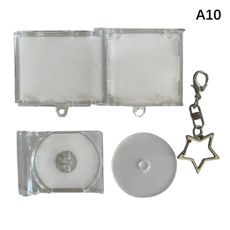 Mini Cd Keychain Album Cases Plastic Cd Cases Clear Dvd Cover Bulk Dvd Jewel Keyring Music Blank Mini Compact Disc Holder