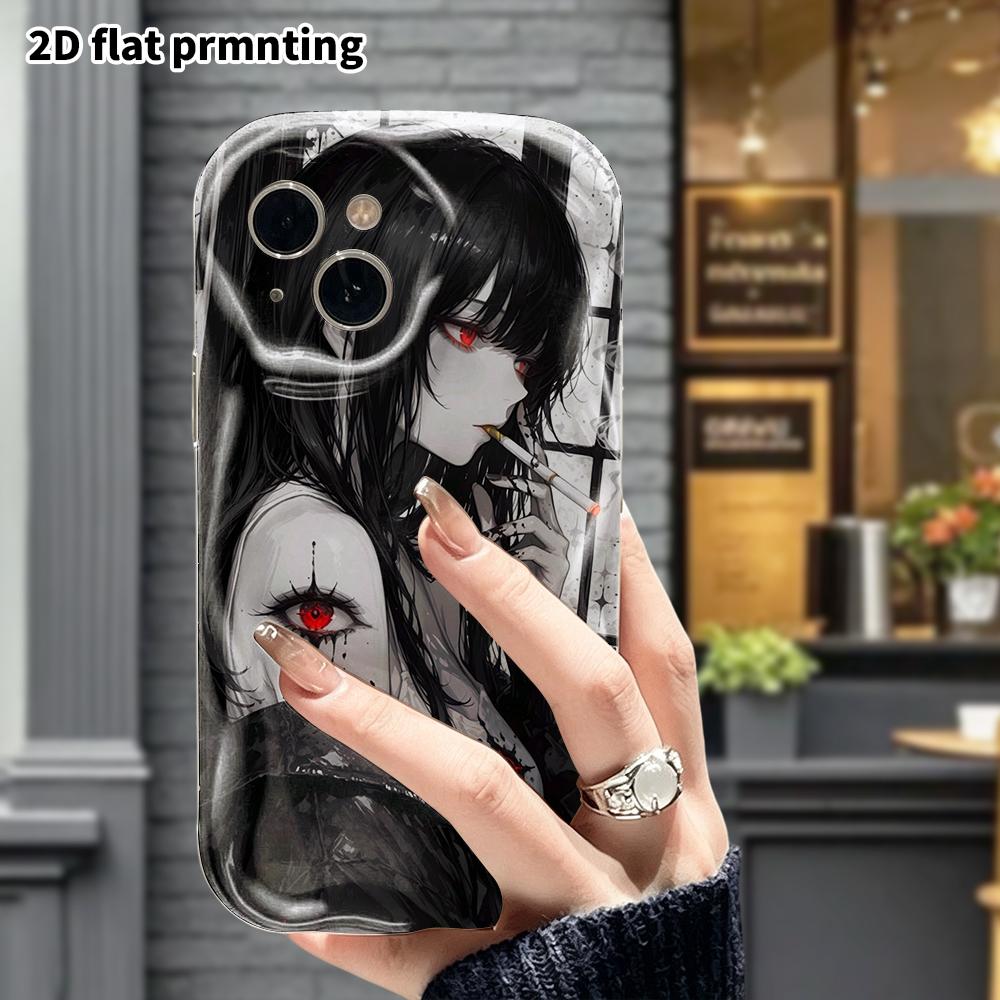Phone Case: 2D flat, fits iPhone 18 17 16 15 14 13 12Pro protective case, demon eye tattoo, perfect Christmas and Halloween holiday gift