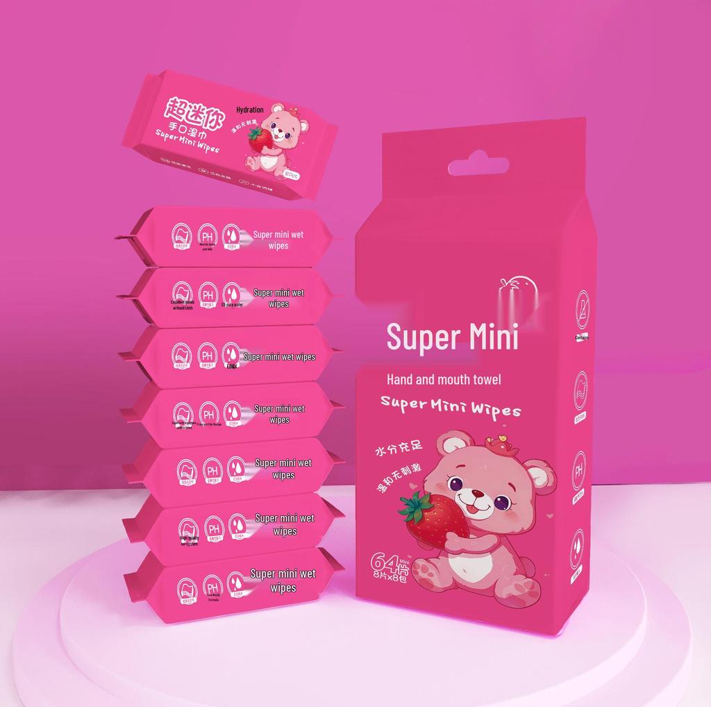 Portable Mini Baby Wipes: Disposable Hand & Mouth Cleaning for Infants & Toddlers