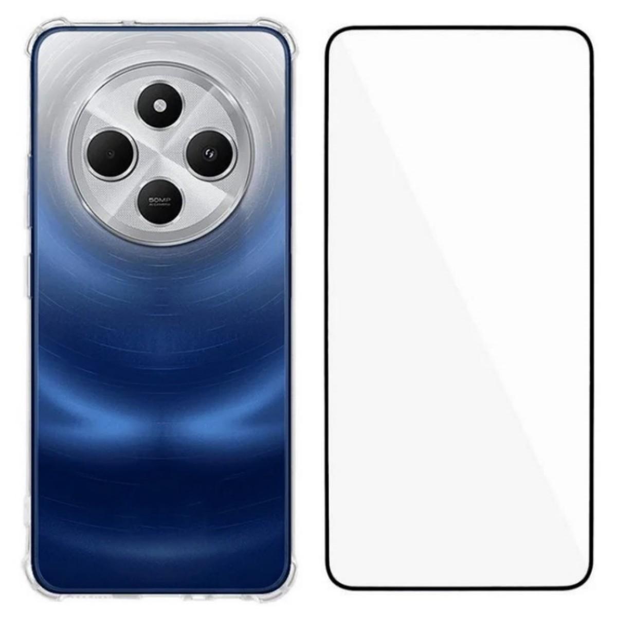 

For Xiaomi Poco C75 4G TPU Case WANLONFENG WL3 Series 1.5mm Phone Cover with Tempered Glass Film Transparent