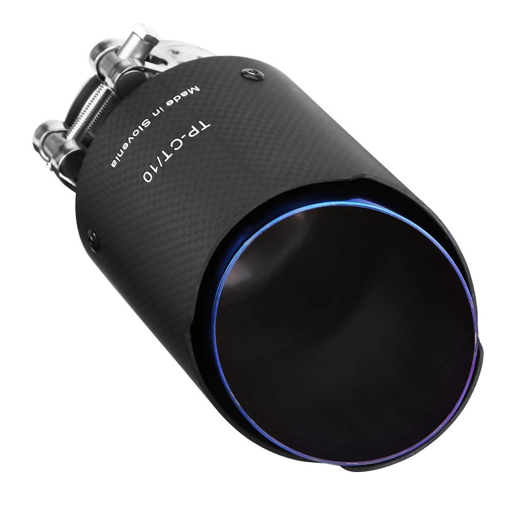 Universal Carbon Fiber Style Car Exhaust Muffler Tip - Smoother Exhaust, Increased Power, Elegant