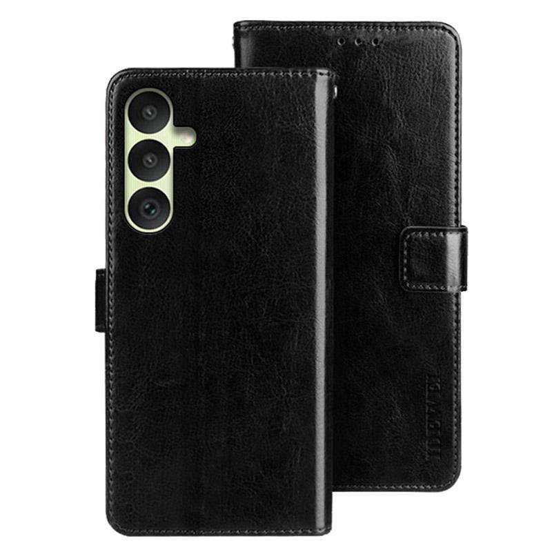 

IDEWEI Wallet Phone Case for Samsung Galaxy A35 5G Case Crazy Horse Texture PU Leather Flip Cover Black