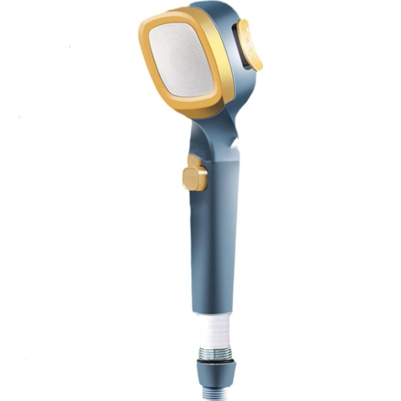 

4-режимная ручная насадка для душа под давлением с переключателем паузы, встроенная мощная смывка синий