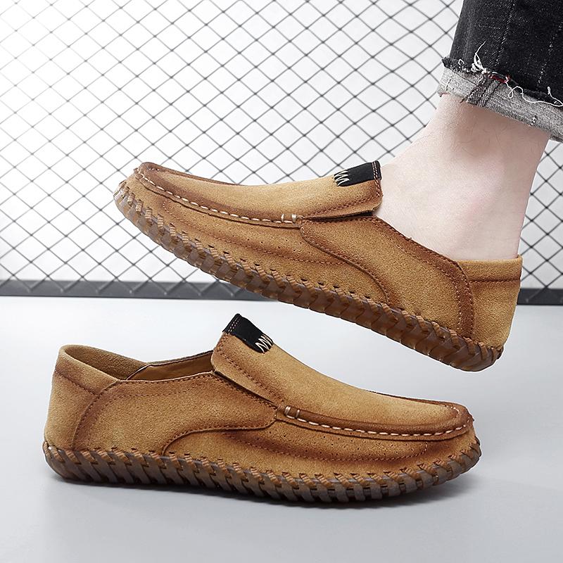 Men's Leather Casual Shoes Handmade Loafers Comfortable Men's Slip On Shoes Flat Moccasins Men's Sneakers