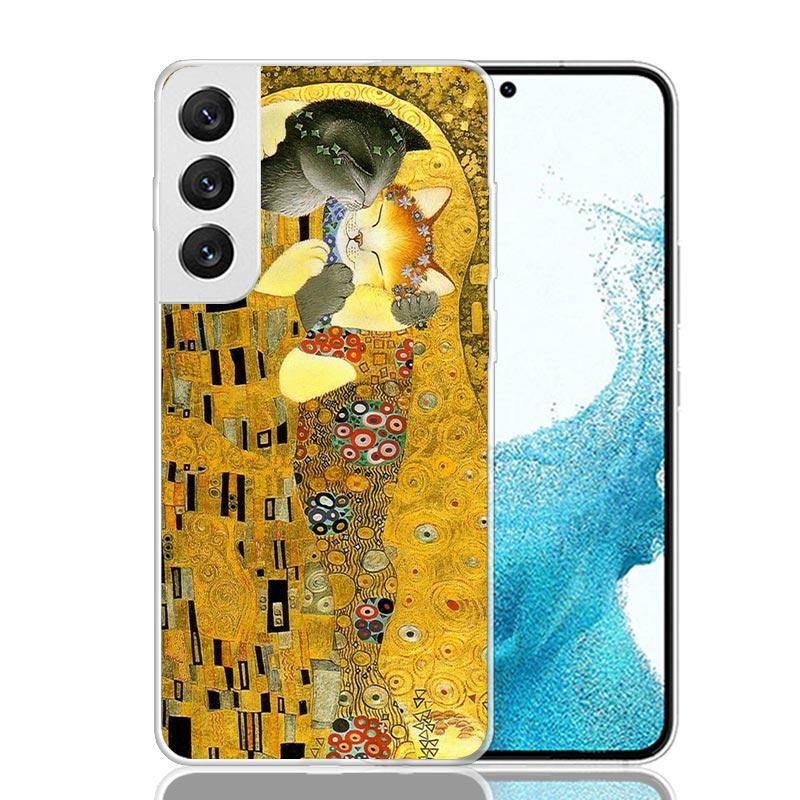 Kiss by Gustav Klimt Desig For Samsung Galaxy S25 S24 S23 S21 S22 Ultra Phone Case S10 Plus S20 FE + Housing Shell Coque Cover