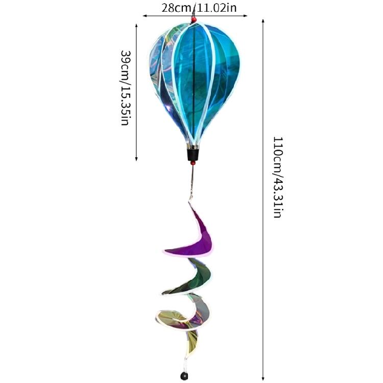 Multifunctional PVC Rotating Hot Air Balloon Wind Spinner for Outdoor Gardens Patios Balcony Weather Proof Ornaments