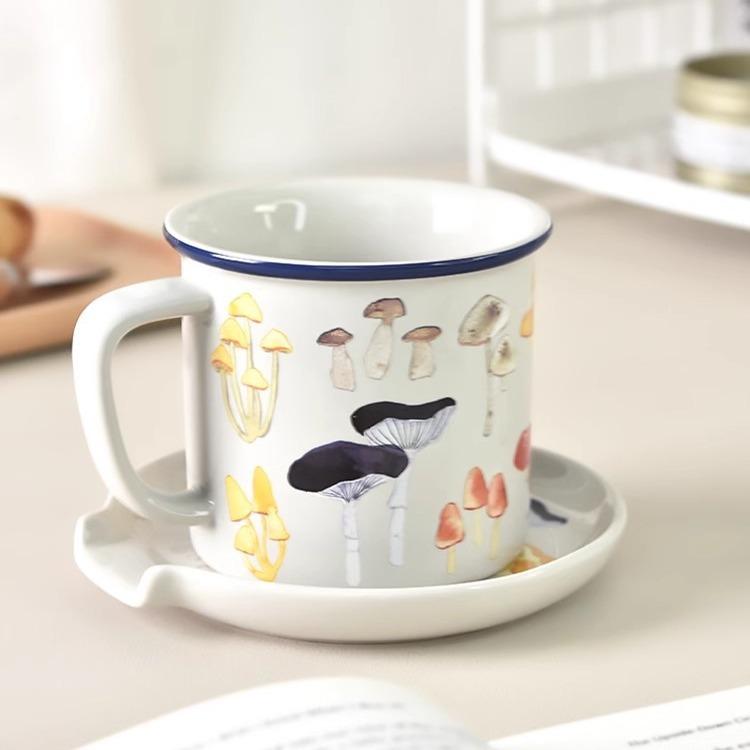 Creative Mushroom Ceramic Mug Ins Style Home Office Cup Cute Gift for Women High Value