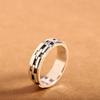 Men's Rotatable Geometric Pattern Thai Silver Ring - Aged S925 Sterling Silver