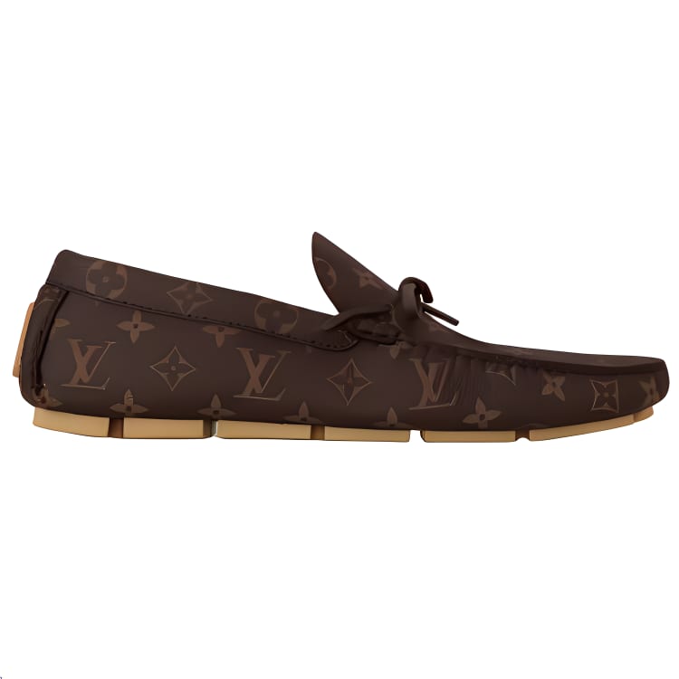 LOUIS VUITTON Driver Cow Leather Casual Shoes Men's Brown 1AD691