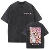 Washed Vintage Anime Jojo Bizarre Adventure Joseph Joestar Caesar Anthonio Zeppeli Print Tshirt Men Fashion Cartoon T Shirt Top