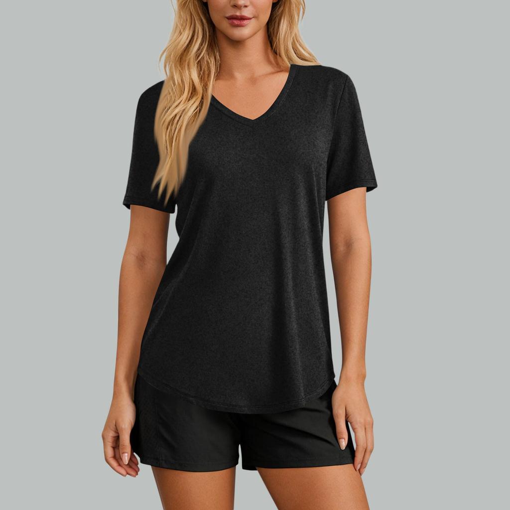 Women's Casual V-neck Short Sleeved -shirt Fashion Top