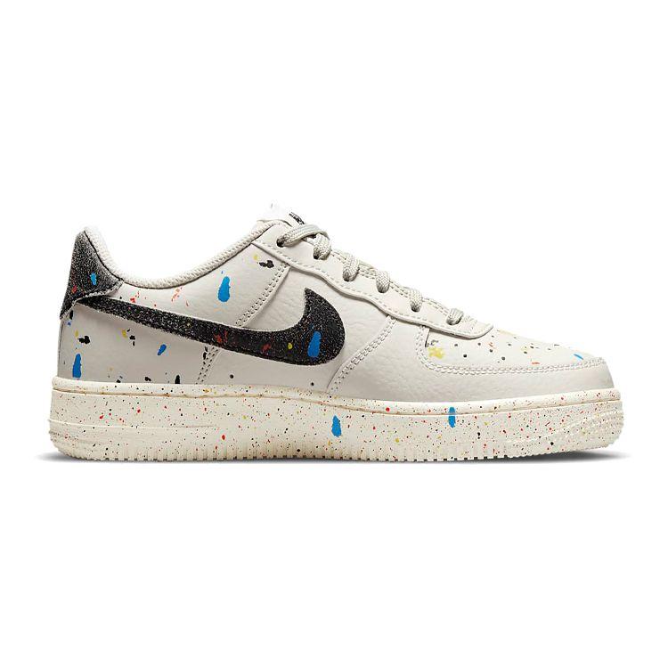 Nike Air Force 1 LV8 3 GS Paint Splatter - Light Bone Kids Sneakers White Sail Black DJ2598-001