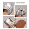 Kids Girls Solid Color Round Toe Pearl Velcro Mary Jane Princess Leather Flats
