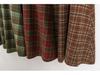 Women's Retro Plaid Wool Blend Midi Skirt - High Waist A-line with Double Pockets for Autumn/Winter