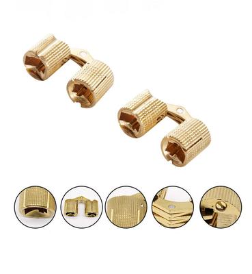 4pcs Coppers Brass Furniture Hinges 8-18mm Cylindrical Hidden Cabinet Concealed Invisible Door Hinges For Hardware Gift Box
