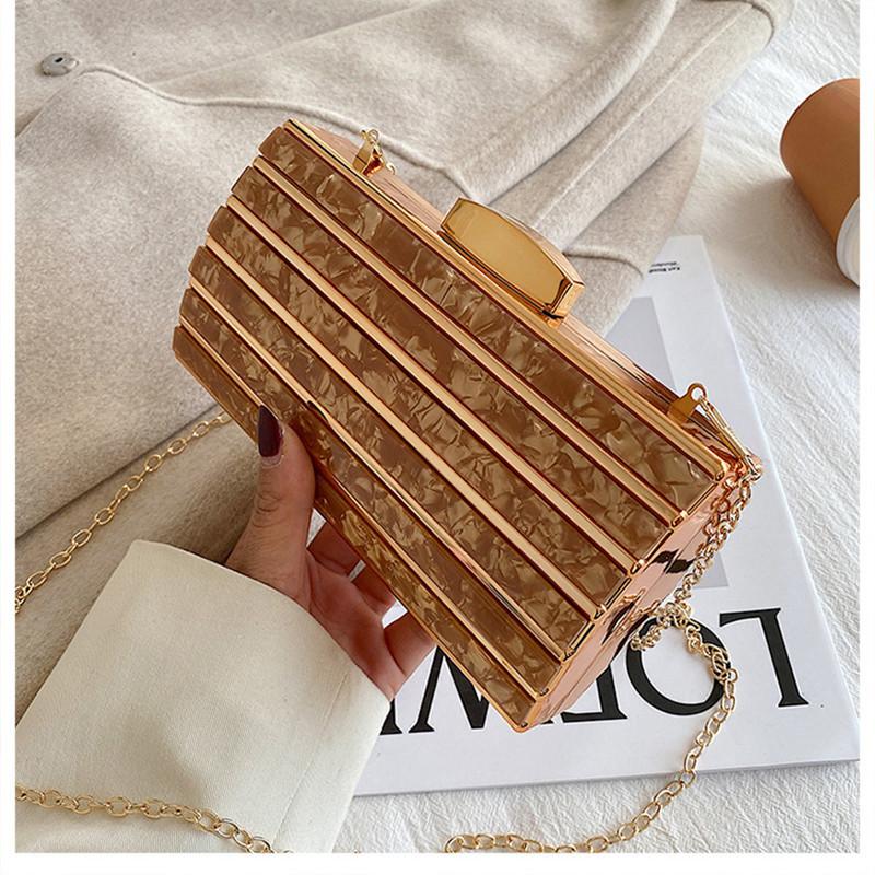 Luxury Designer Acrylic Square Bags Chain Shoulder Crossbody Bag For Women Clutch Small Mini Bag Party Evening Bags