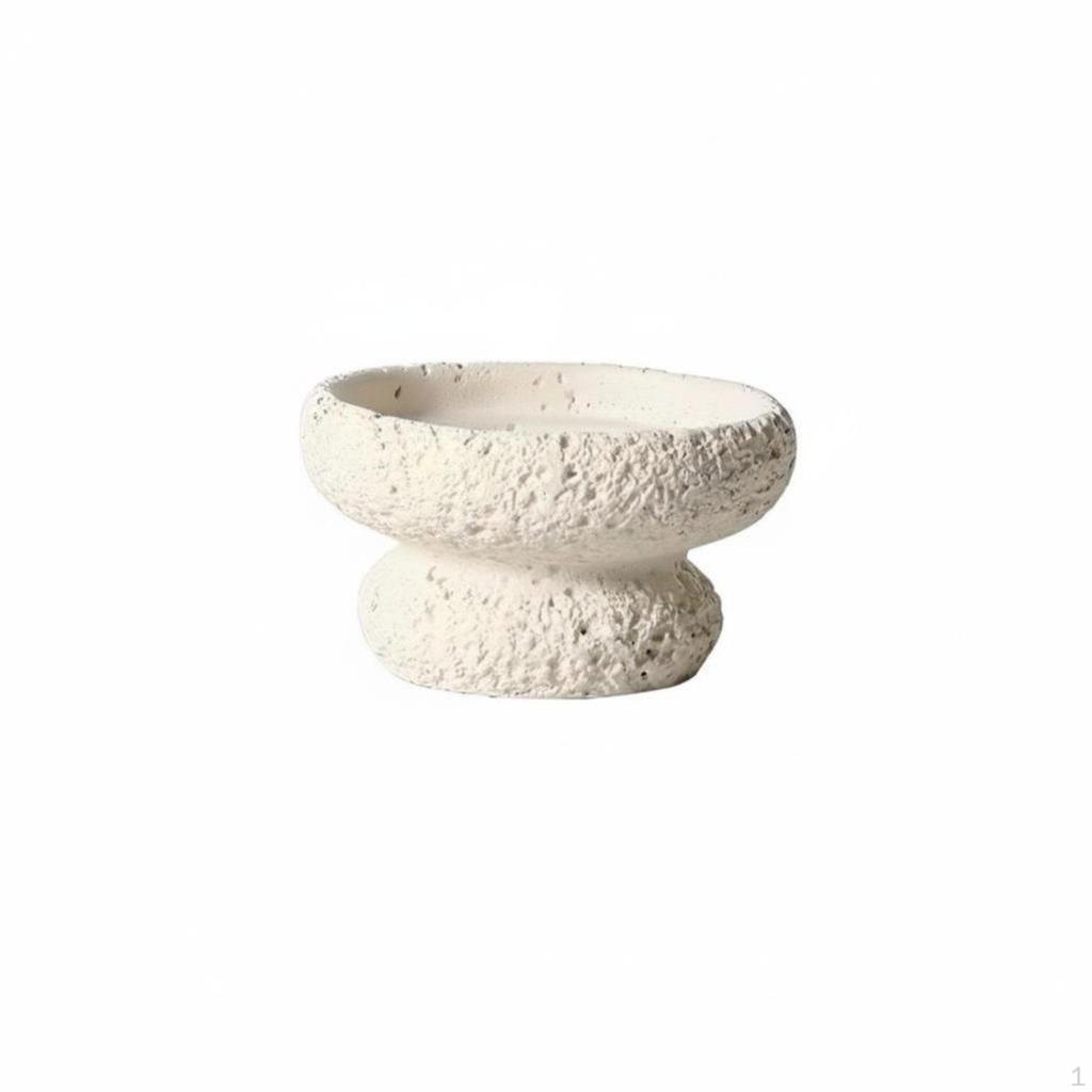 Moss Sphere Tray Planter, Nordic Cement Pot, Cactus Desktop Decor, Home Office 12.5*7cm White