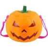 Halloween Decor Pumpkin Lamp Lantern Night Light Pvc Orange Hanging Light With Handle