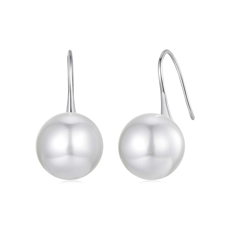 WOSTU 925 Sterling Silver Double Pearl Pendant Necklaces Drop Earrings Pearl Opening Ring Bracelet Wedding Set Mother's Day Gift