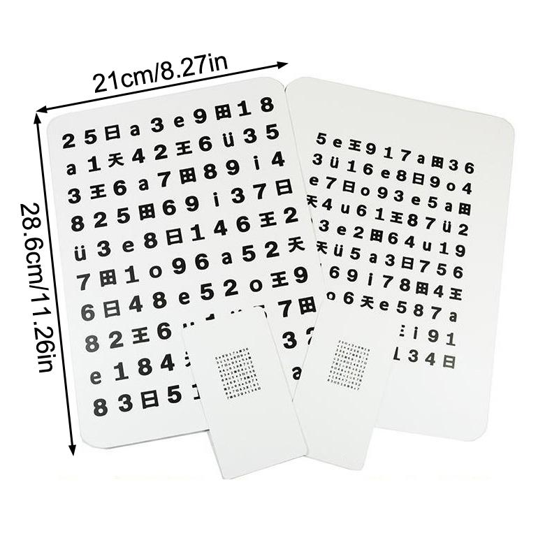 Visual Acuity Chart Refractive Ability Font Training Distance And Near Card Operation Test Size And Shape Eye Alphabet Table