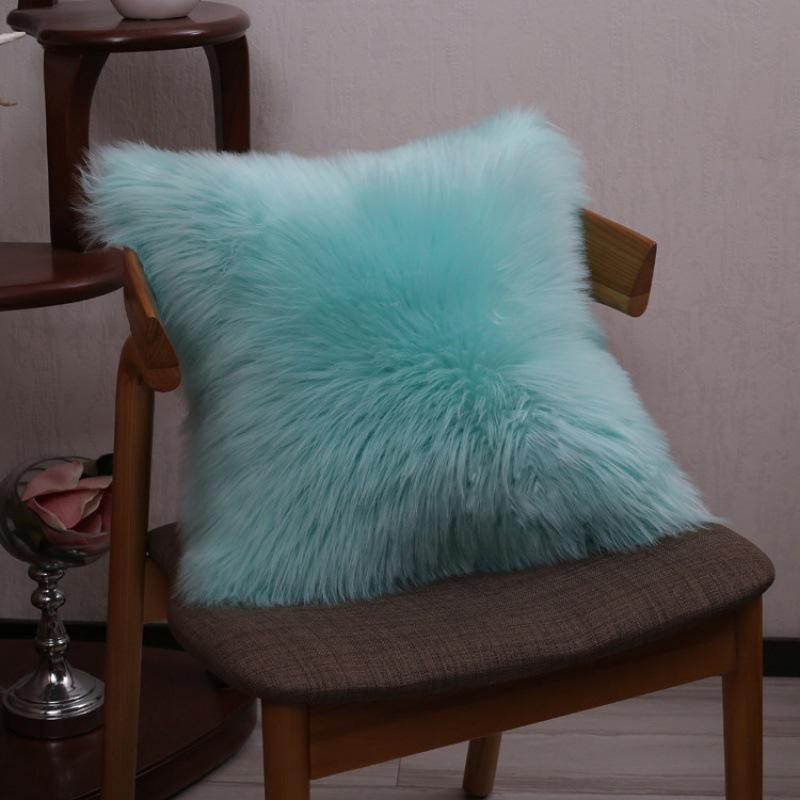 European Faux Wool Plush Cushion Cover – Fluffy, Cute Sofa & Bedside Pillow
