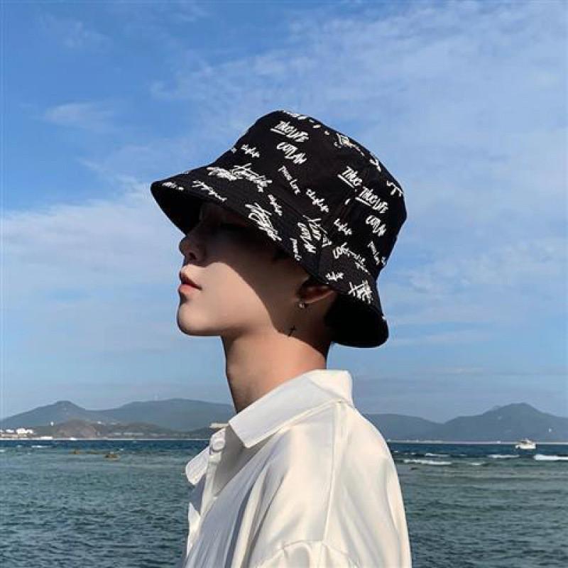Hat Men Versatile Black Big Head Circumference Bucket Hat Men Trendy Hip Hop Thin Boys Female Internet Celebrity Trend Summer